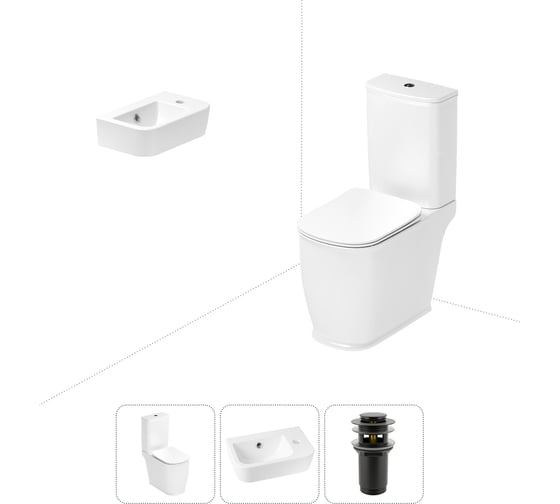 Изображение товара Унитаз-компакт Lavinia Boho Bell Pro в комплекте 3 в 1 для туалета 202008321