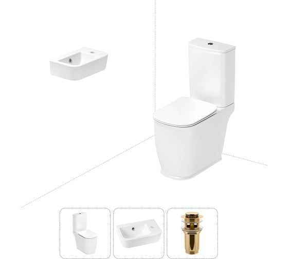 Изображение товара Унитаз-компакт Lavinia Boho Bell Pro в комплекте 3 в 1 для туалета 202008322