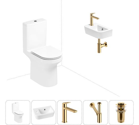 Изображение товара Безободковый напольный унитаз Lavinia Boho Grance Hill Rimless в комплекте 5 в 1 202008552