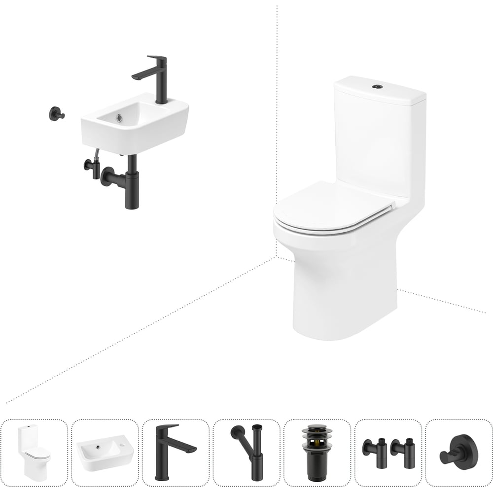 Изображение товара Безободковый напольный унитаз Lavinia Boho Grance Hill Rimless 7 в 1 комплект