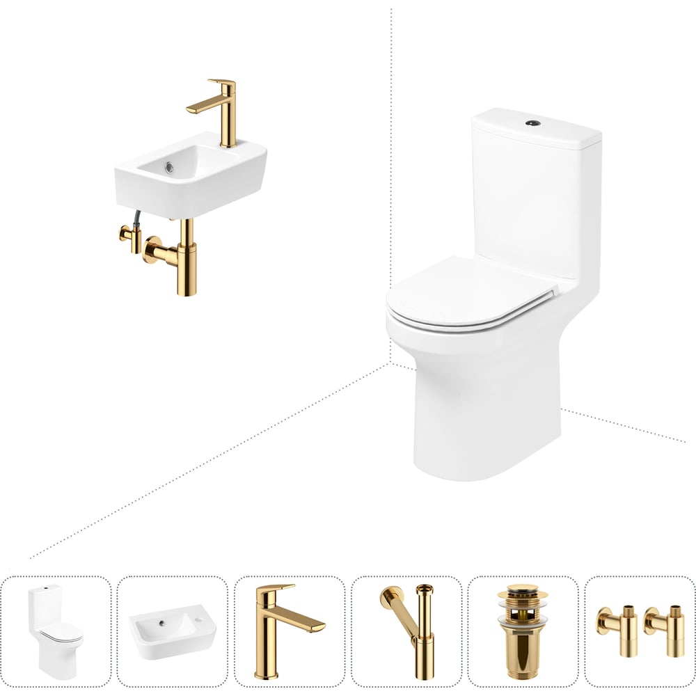 Изображение товара Безободковый напольный унитаз Lavinia Boho Grance Hill Rimless 6 в 1 комплект