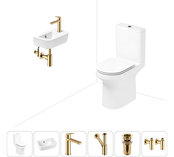 Изображение товара Безободковый напольный унитаз Lavinia Boho Grance Hill Rimless в комплекте 6 в 1 202008597