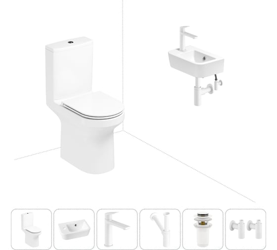 Изображение товара Безободковый напольный унитаз Lavinia Boho Grance Hill Rimless в комплекте 6 в 1 202008644