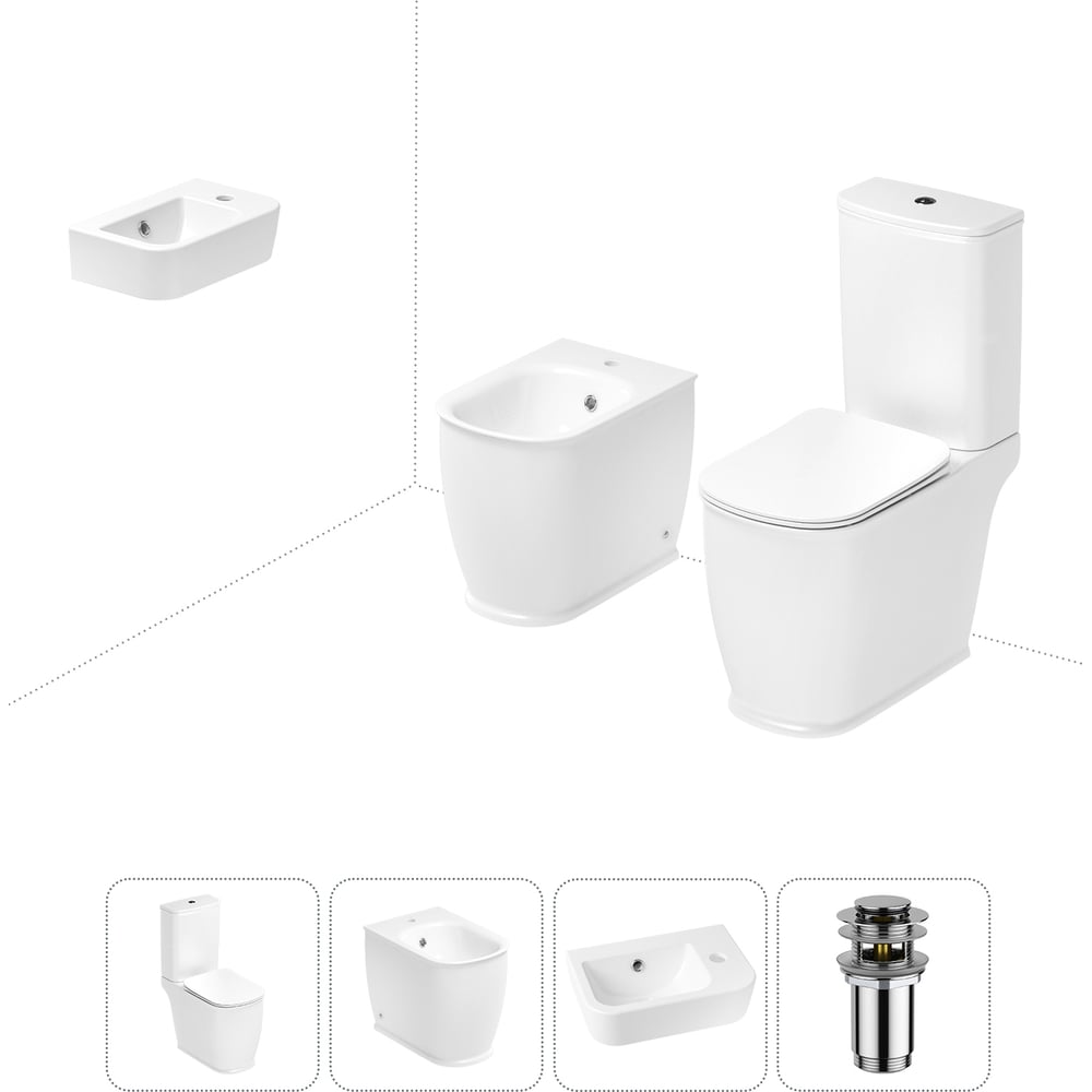 Изображение товара Унитаз-компакт Lavinia Boho Bell Pro с комплектом 4 в 1 антивсплеск мягкое закрытие