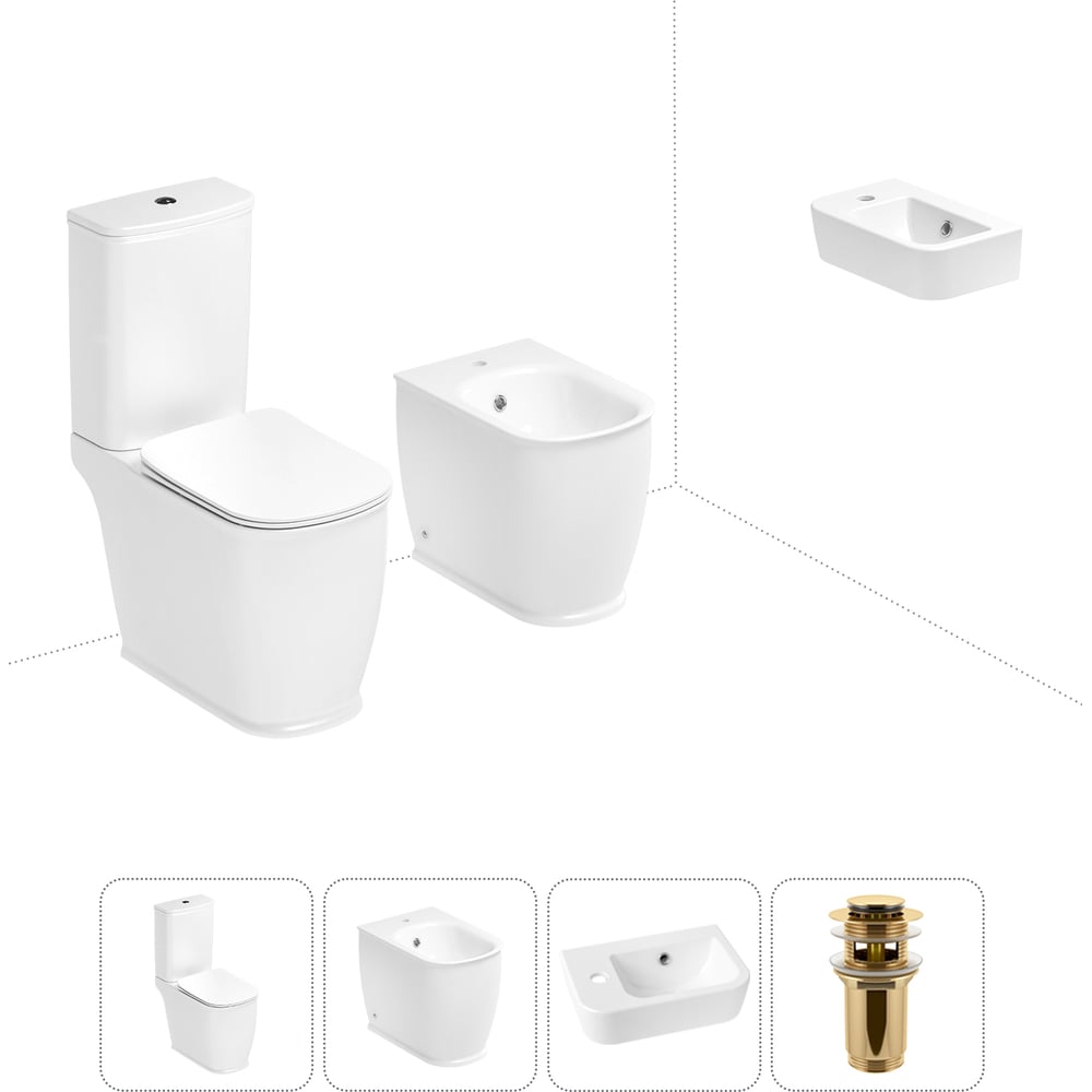 Изображение товара Унитаз-компакт Lavinia Boho Bell Pro комплект 4 в 1 для туалета белый