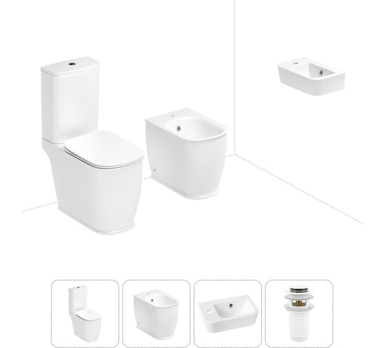 Изображение товара Унитаз-компакт Lavinia Boho Bell Pro в комплекте 4 в 1 для туалета 202008890