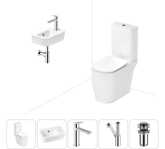 Изображение товара Унитаз-компакт Lavinia Boho Bell Pro в комплекте 5 в 1 для туалета 202008500