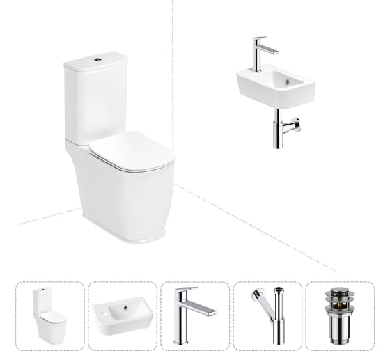 Изображение товара Унитаз-компакт Lavinia Boho Bell Pro в комплекте 5 в 1 для туалета 202008545