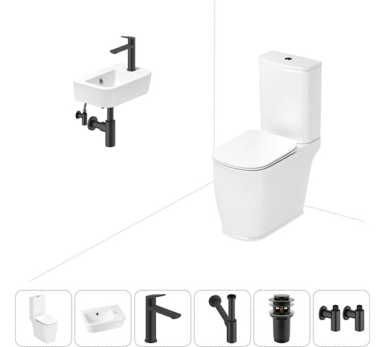 Изображение товара Унитаз-компакт Lavinia Boho Bell Pro в комплекте 6 в 1 для туалета 202008591