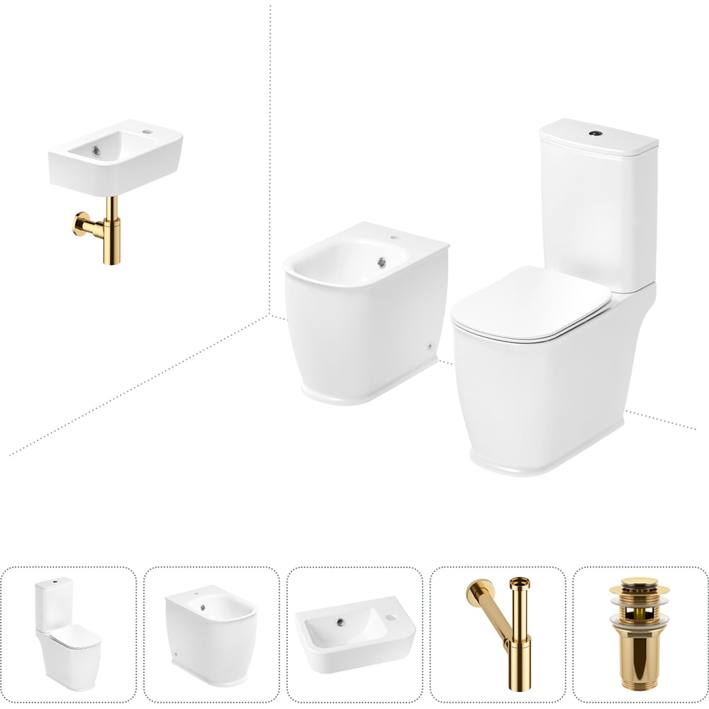 Изображение товара Унитаз-компакт Lavinia Boho Bell Pro 5 в 1 с биде раковиной и сиденьем