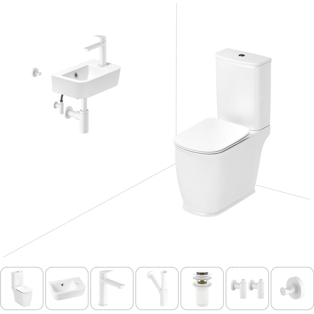 Изображение товара Унитаз-компакт Lavinia Boho Bell Pro с раковиной 7 в 1