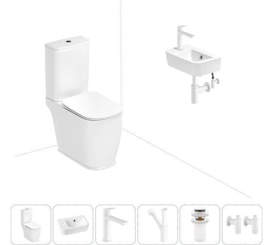 Изображение товара Унитаз-компакт Lavinia Boho Bell Pro в комплекте 6 в 1 для туалета 202008639