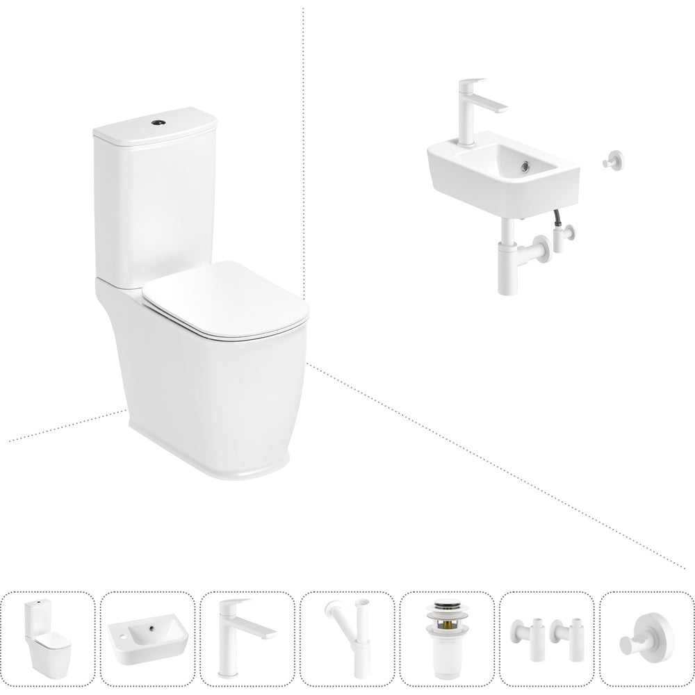 Изображение товара Унитаз-компакт Lavinia Boho Bell Pro 7 в 1 с раковиной и аксессуарами