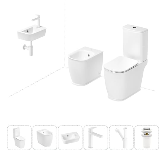 Изображение товара Унитаз-компакт Lavinia Boho Bell Pro в комплекте 6 в 1 для туалета 202008950