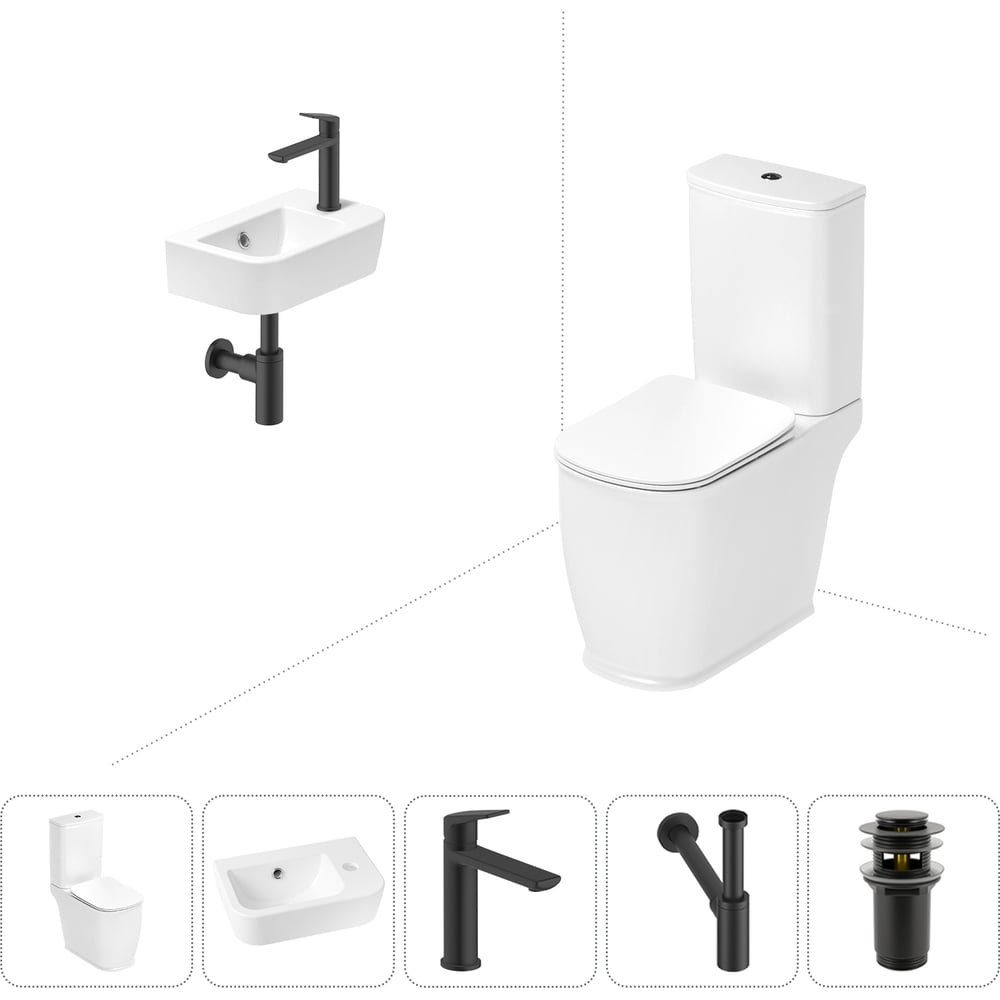 Изображение товара Унитаз-компакт Lavinia Boho Bell Pro 5 в 1 безободковый с раковиной