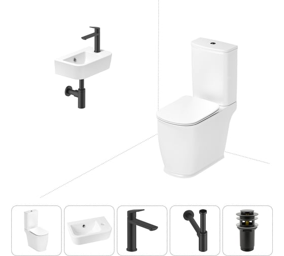 Изображение товара Унитаз-компакт Lavinia Boho Bell Pro в комплекте 5 в 1 для туалета 202008501