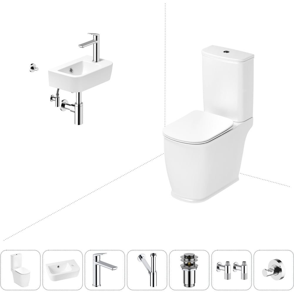 Изображение товара Унитаз-компакт Lavinia Boho Bell Pro в комплекте 7 в 1 стильный и функциональный