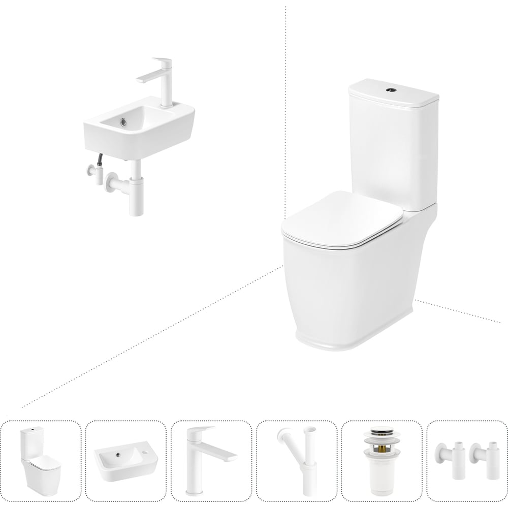 Изображение товара Унитаз-компакт Lavinia Boho Bell Pro с раковиной и мягким закрытием