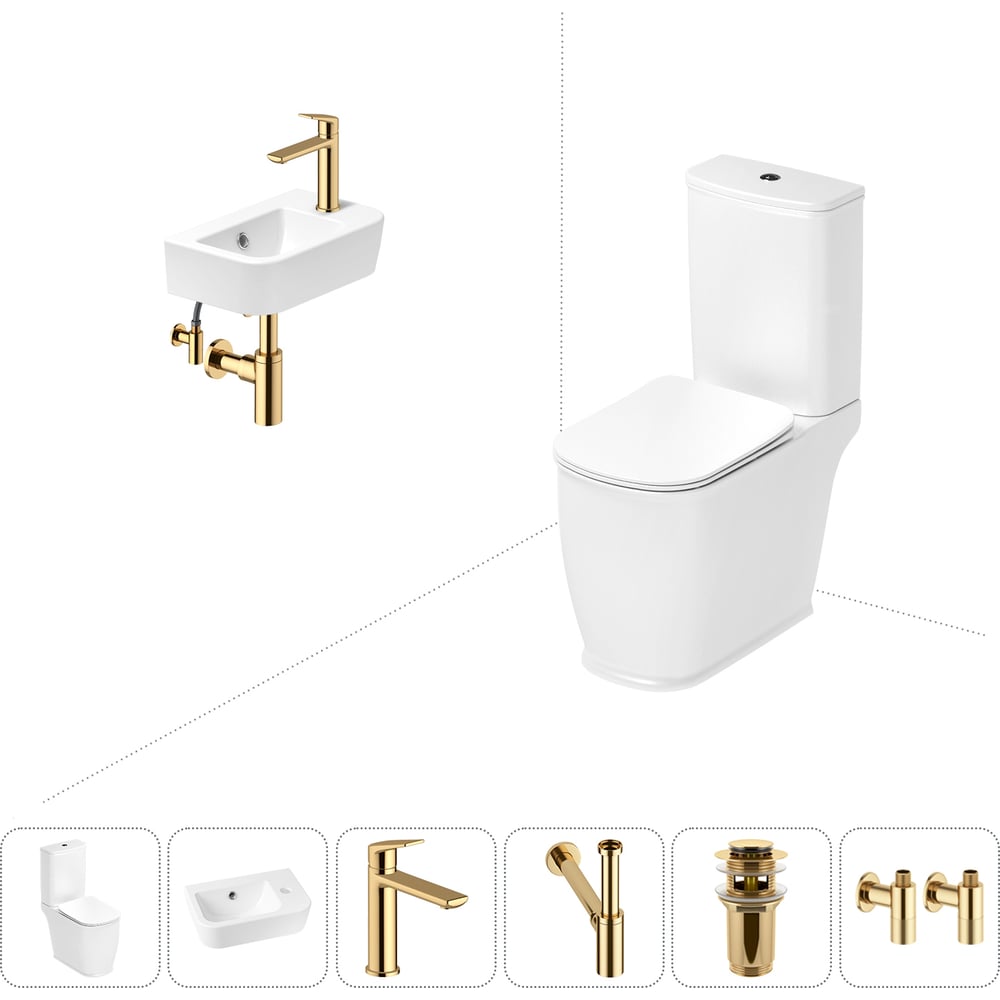 Изображение товара Унитаз-компакт Lavinia Boho Bell Pro 6 в 1 с раковиной и аксессуарами