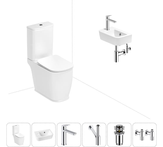 Изображение товара Унитаз-компакт Lavinia Boho Bell Pro в комплекте 6 в 1 для туалета 202008635