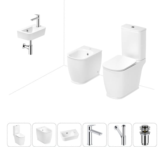 Изображение товара Унитаз-компакт Lavinia Boho Bell Pro в комплекте 6 в 1 для туалета 202008946