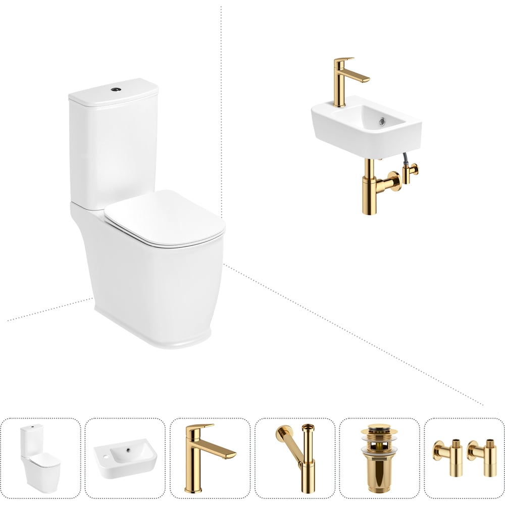 Изображение товара Унитаз-компакт Lavinia Boho Bell Pro 6 в 1 с раковиной и аксессуарами