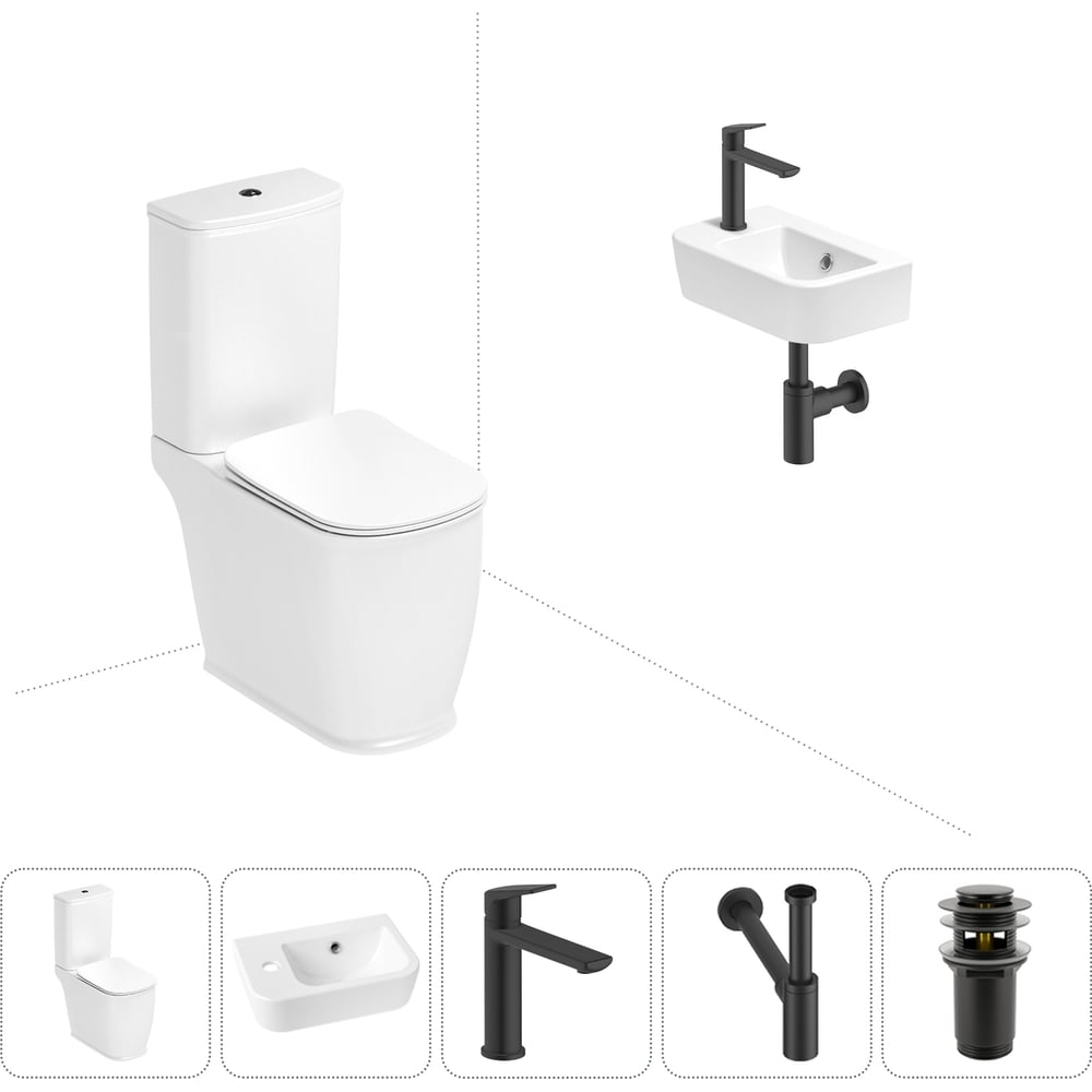 Изображение товара Унитаз-компакт Lavinia Boho Bell Pro 5 в 1 с раковиной антивсплеск