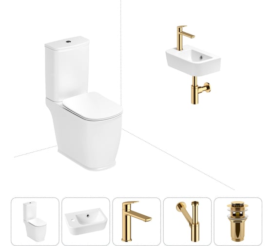 Изображение товара Унитаз-компакт Lavinia Boho Bell Pro в комплекте 5 в 1 для туалета 202008547