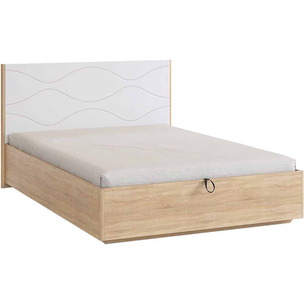 Изображение товара Кровать с подъемным механизмом Зара Люкс 140x200 см дуб сонома белый современная мебель