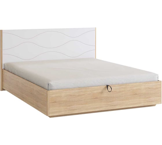 Изображение товара Кровать с подъемным механизмом Зара Люкс 160x200 см, дуб сонома/белый SMZ-08.1623