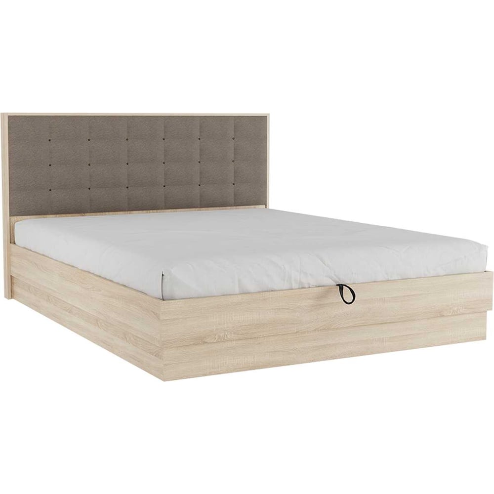 Изображение товара Кровать с подъемным механизмом Николь 160x200 см дуб сонома/какао рогожка SKN-01.2155