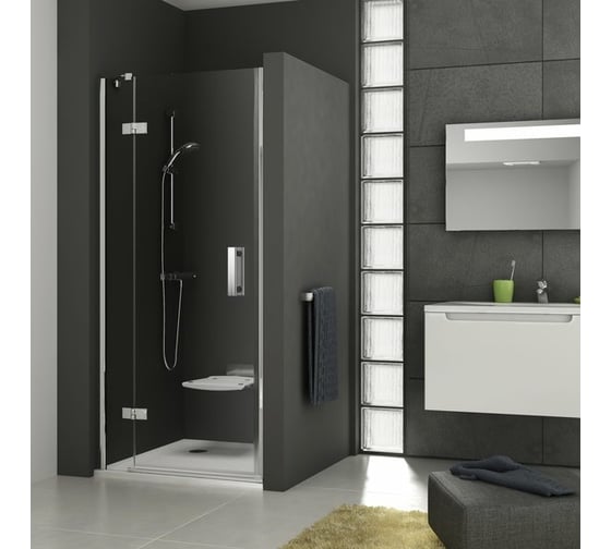 Изображение товара Душевая дверь поворотного типа Ravak SmartLine SMSD2-100 см A, правый, блестящий профиль, прозрачное стекло 0SLABA00Z1 00000028135