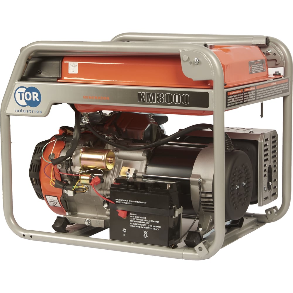 Изображение товара Бензиновый генератор TOR KM8000H 6 кВт с колесами и автотечностью