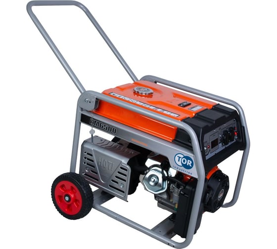 Изображение товара Бензиновый генератор TOR KM6500H 5,0кВт 220В 27л с электростартером и колесами 1018117