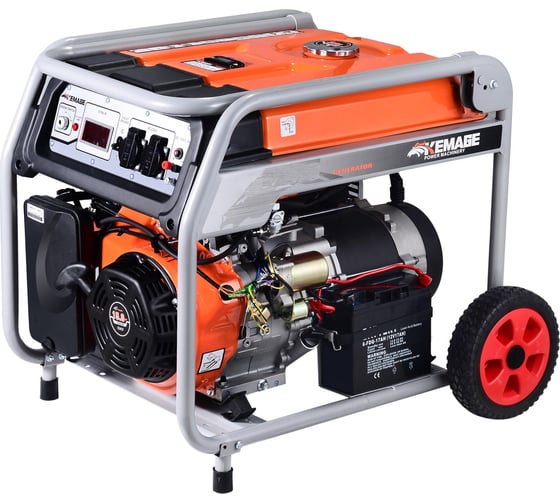 Изображение товара Бензиновый генератор TOR KM9500H 7,0кВт 220В 27л с электростартером и колесами 1011099