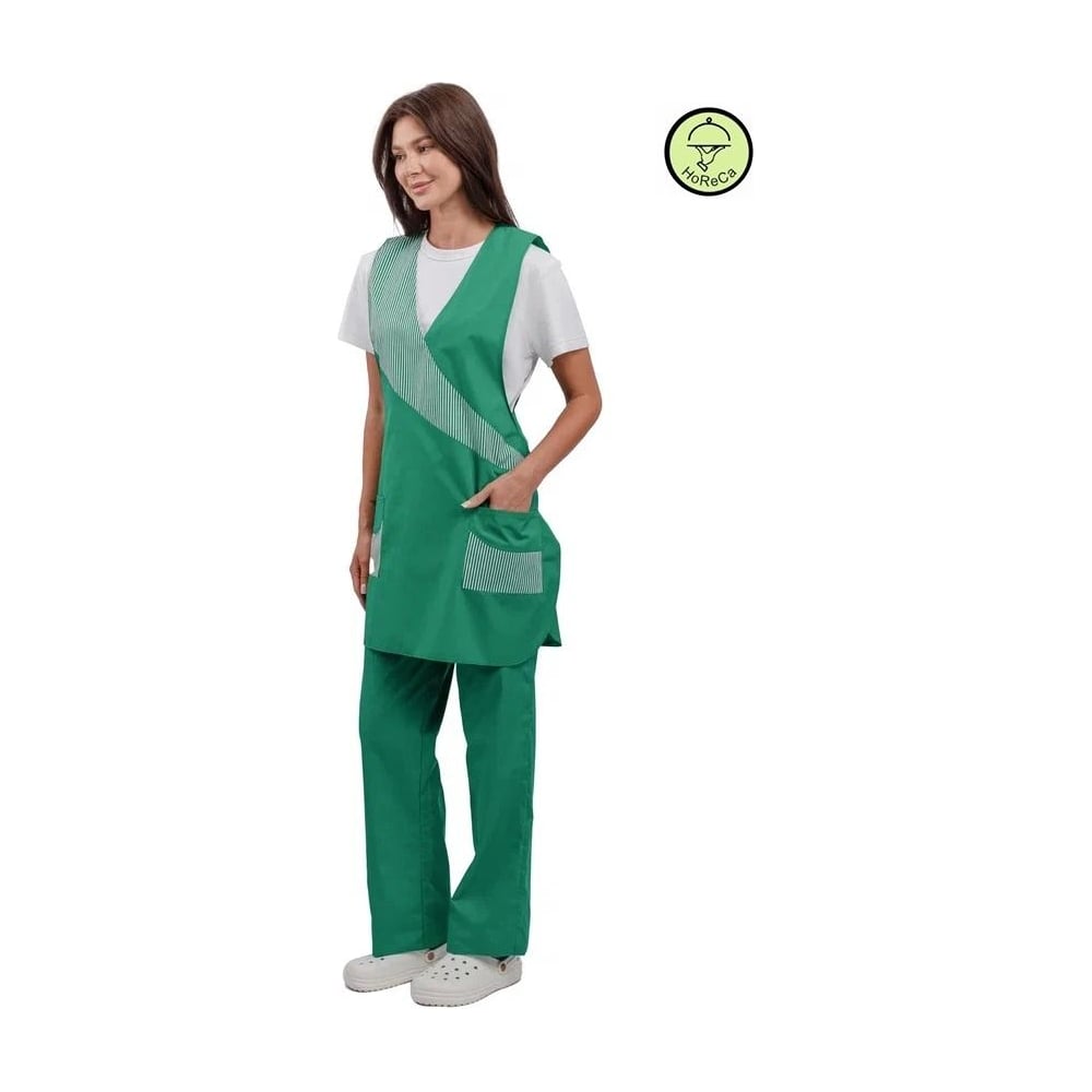 Изображение товара Комплект женский URSUS София зеленый с карманами для работы и повседневной носки