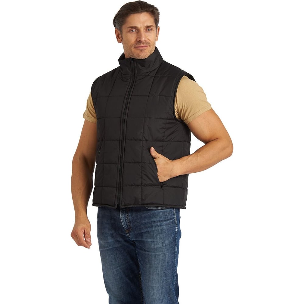 Изображение товара Утепленный жилет URSUS Комфорт черный из синтетической ткани с утеплителем синтепон