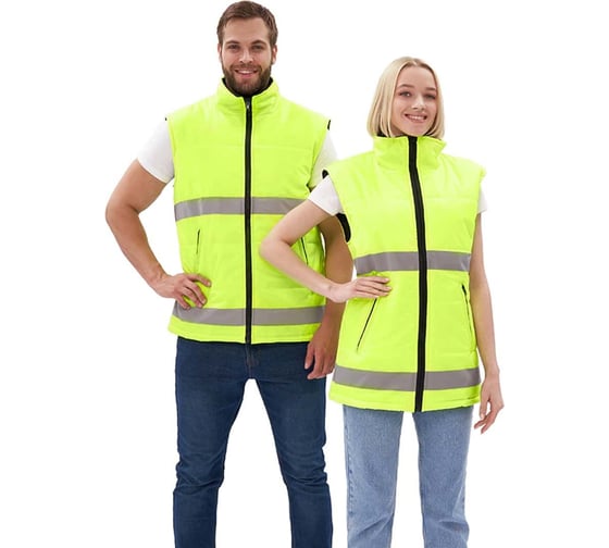 Изображение товара Жилет утепленный URSUS "Фаворит" темно-серый, со светло-серой кокеткой, ткань оксфорд ЖИЛ557-308/64-66