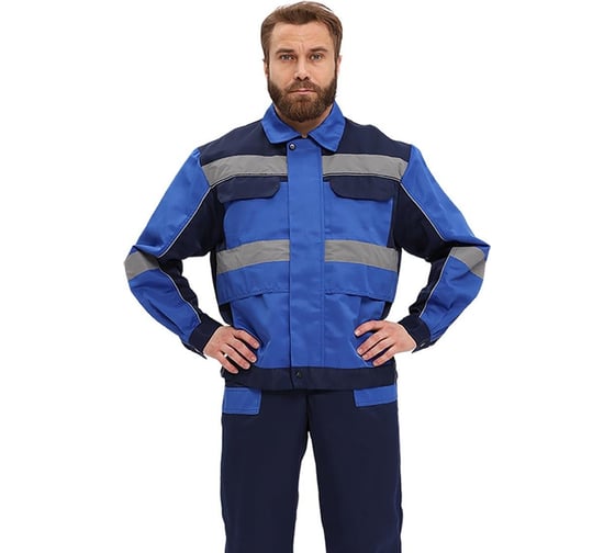 Изображение товара Костюм URSUS "РЕСПЕКТ" куртка/полукомбинезон, цвет василек/темно-синий КОС821-031/64-66, 170-176