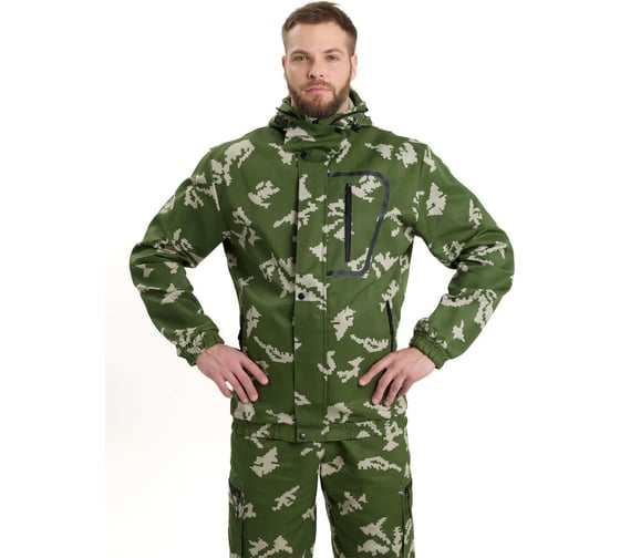 Изображение товара Костюм URSUS "ТУРИСТ МОСКИТ" куртка/брюки, цвет КМФ "Граница зелёный", ткань Грета КОС320-ГРАНИЦА ЗЕЛЕНАЯ/56-58, 182-188