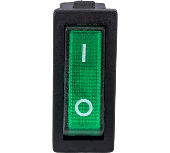 Изображение товара Клавишный выключатель с подсветкой Emas, зелёная клавиша, 1НО, 250 В AC, 16 А A21B1Y11