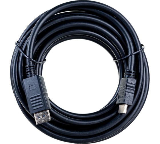 Изображение товара Кабель DisplayPort-HDMI Cablexpert 5м 20M/19M черный экран пакет CC-DP-HDMI-5M