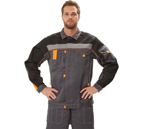 Изображение товара Костюм URSUS "РОЛЬФ" куртка/полукомбинезон, цвет серый/светло-серый, ткань Твил-210 КОС121-337/52-54, 170-176