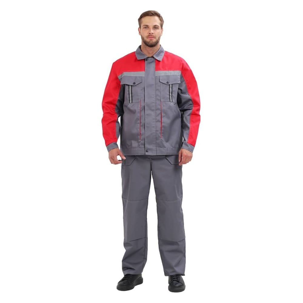 Изображение товара Мужской летний костюм с брюками URSUS Оптимальный серый красный 182 188