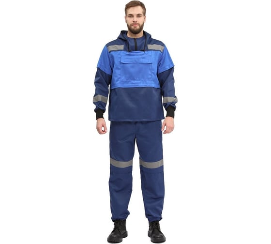 Изображение товара Костюм туристический ПРТНЦФ с сеткой URSUS цвет темно-синий/василек, ткань Грета КОС256-002/64-66, 182-188