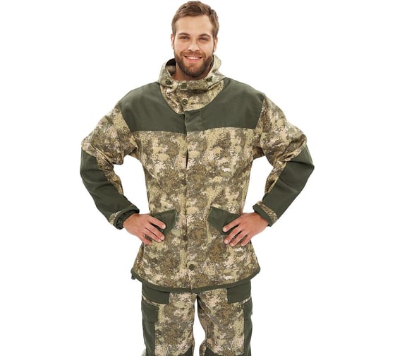 Изображение товара Костюм URSUS "ГОРКА-ГОРЕЦ" куртка/брюки, цвет КМФ "Туман"/темный хаки, ткань Грета КОС818-ТУМАН/48-50, 182-188