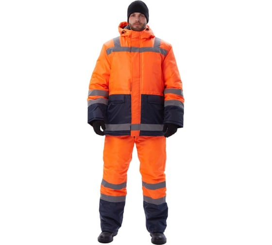 Изображение товара Костюм зимний URSUS "СКАНДИН-ДОРОЖНЫЙ" куртка/полукомбинезон, цвет оранжевый/темно-синий КОС639-461/64-66, 182-188
