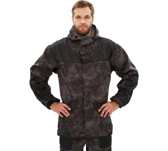 Изображение товара Костюм URSUS "ГОРКА-ГОРЕЦ" куртка/брюки, цвет КМФ чёрный/чёрный, ткань Грета КОС818-КМФ ЧЕРНЫЙ/48-50, 182-188