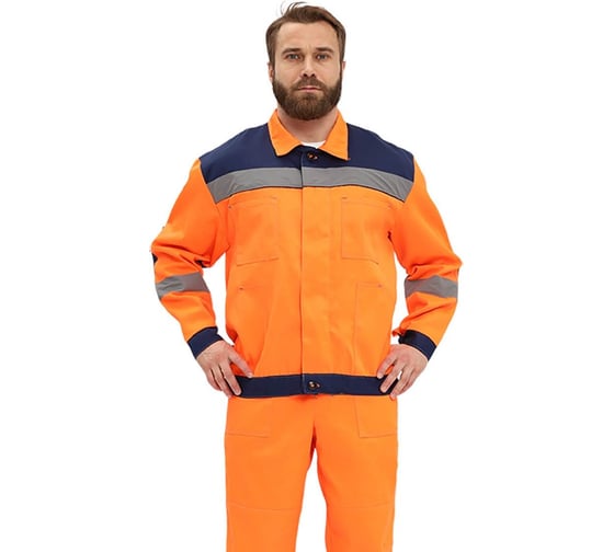 Изображение товара Костюм URSUS "ЛЕГИОН" куртка/полукомбинезон, оранжевый/темно-синий КОС817-461/64-66, 170-176
