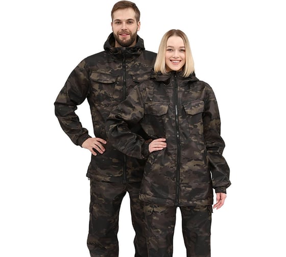 Изображение товара Костюм URSUS "РОВЕР" куртка/брюки, цвет КМФ "Мультикам черный", ткань Полофлис КОС346-МУЛЬТИКАМ ЧЕРНЫЙ/44-46, 182-188